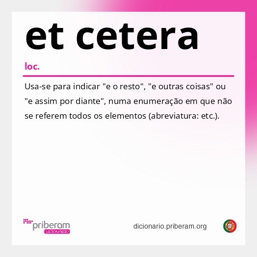 Significado de et cetera